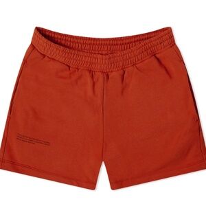 Unisex Pangaia Archive 365 Midweight Shorts in Jasper Red size small